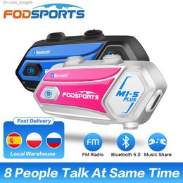 Fodsports 2 pcs M1-S Plus Helmet Intercom Motorcycle Bluetooth Headset Intercom Wireless BT5.0 Interphone FM Radio music sharing Q230830