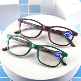 Güneş Gözlüğü Moda Kadınlar Gözlük Okuyor Çiçek Baskı Reçine Okuma gözlükleri büyütme Presbbiyopik Gözlük 1.0- 4.0