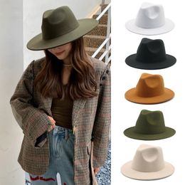 Wide Brim Hats Bucket Hat Women Winter Luxury Man for Fashion Formal Wedding Decorate Camel Panama Cap Jazz Flat Top 230829