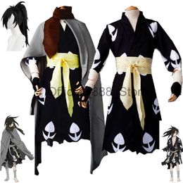 Anime Dororo Hyakkimaru Kimono Cosplay Costume Aldult Unisex Cloak Kimono Wig Halloween Rave Party Cool Combat Uniform Suit x0830