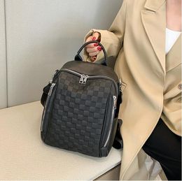 wholesale women shoulder bag 4 Colours simple Joker solid Colour embossed leather leisure backpack large capacity double zipper fashion travel backpacks 22095#