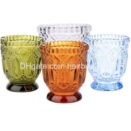 Candle Holders Vintage Glass Holder Valentines Day Christmas Aromatherapy Atmosphere Home Romantic Candlelight Dinner Decoration Dro Otmbv