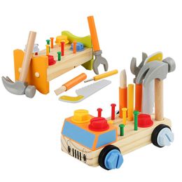 Tools Workshop Children 3D Busy Board Wooden Toys Montessori Game Simulation Pretend Play Screw Fine Movement Training Educational 230830