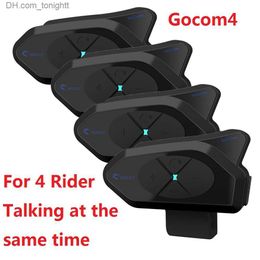 GoCom4 Motorcycle Helmet Bluetooth Intercom For 4 Riders Group Comunicador 1500M BT5.1 Interphone IP65 Music Sharing FM V4 plus Q230830