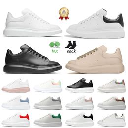 Designer casual shoes for women men flat sneakers White Black Top Leather Women Flats Lace Up Platform Outdoor Espadrilles platform skate Trainers