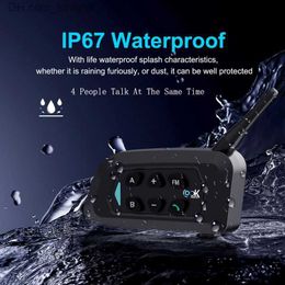 Lookearth 1Pc V4 Plus IP67 Waterproof Motorcycle Helmet Intercom Headset Bluetooth 5.1 Type C Moto Interphone Q230830