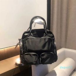 backpack nylon cloth Multi Pocket versatile fashion travel double shoulder leisure dual-purpose Single Shoulder Messenger Bag