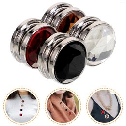 Brooches 4 Pairs Magnetic Buckle Small Round Hijab Pin Clothes Fasteners For Scarf Shawl Dress