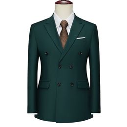 Men's Suits Blazers Green Double Breasted Formal Men Suit Jacket Custom Made Slim Fit Wedding Groom Coats Solid Colour Blazer Jacket Hombre 6XL 230829