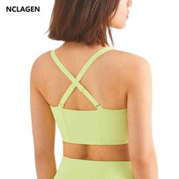 Bras NCLAGEN Sport Bra Adjustable Women High Support Fitness Underwear Pushup Gym Crop Top Elastic Workout Beautiful Back Yoga Vest