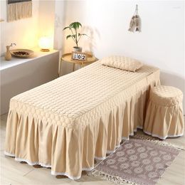 Bed Skirt Customised Size Beauty Salon Cotton Sheet Brief Bedspread With Hole Body Massage Cover 1pc #s