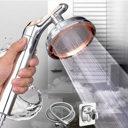 Bathroom Shower Heads Big Panel Chrome Head High Pressure Handheld Showehead With Hose Stop Water Rotating Accessories 230829