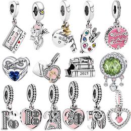 925 Silver fit Charm Bracelet bead Birthday Celebration Anniversary Dangle charmes ciondoli DIY Fine Beads Jewelry1226801