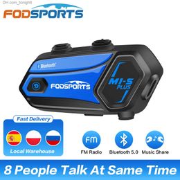 Fodsports M1-S Plus Motorcycle Intercom Helmet Bluetooth Headset 8 Riders 2000M Interphone Communicator FM Radio Music Sharing Q230830