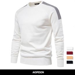 Men's Sweaters AIOPESON Spliced Drop Sleeve Sweater Men Casual O-neck Slim Fit Pullovers Men's Sweaters Winter Warm Knitted Sweater for Men 230829