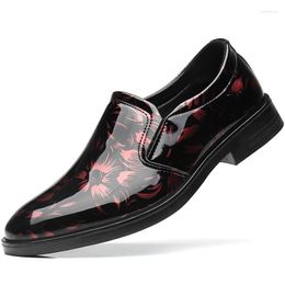 Dress Shoes Korean Version Business Men's Casual Leather Formal Bright Surface Large Size Non-slip Single Wedding