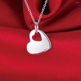 Pendant Necklaces Factory Direct 925 Stamp Silver Color Romantic Heart Necklace For Women Gift Fashion Luxury Party Wedding Jewelry