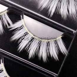 False Eyelashes White False Eyelashes Cosplay Creative Extension Soft Wispy Natural Lash Anime Imitation Natural Cross False Eyelashes Makeup x0830