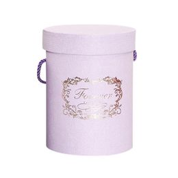 Gift Wrap 6 Colors Round Flower Paper Boxes With Lid And Rope Hug Bucket Florist Packaging Box Candy Bar Party Supplies Drop Delivery Dhgni