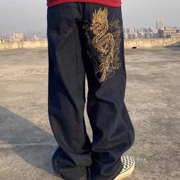 Men's Jeans Y2K Man Loose Jeans American vintage Hiphop Skateboard Baggy Denim Pants Street Dance Hip Hop Rap Male Embroidery Trouses 230829