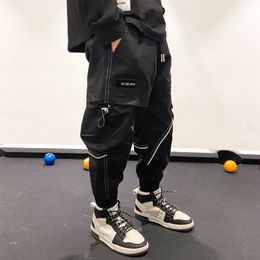 Trousers Joggers Boys Cargo Pants Streetwear Hip Hop Casual Pockets Track Children Harajuku Fashion Autumn Harem 230830