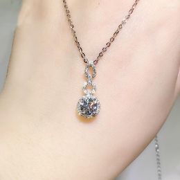 Jewellery Pouches D-color Synthetic Moissanite Diamond Necklace Carat Eight Hearts And Arrows Concentric Knot Pendant