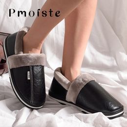 Slippers Home for men Massage Memory foam Winter Indoor slippers With fur Adult Male leather Household Big Size 50 51 230830