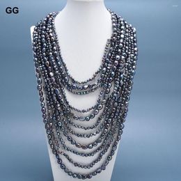 Pendant Necklaces GuaiGuai Jewelry 18"-32" 11 Strands Natural Freshwater Black Pearl Keshi Necklace For Women