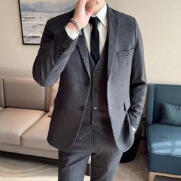 Men's Suits Suit (suit Vest Trousers) 3/2 Sets Fashion Handsome Business Professional Formal Dress Man Groom Wedding