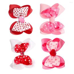 Hair Accessories 4Pcs Double-Layer Bows Hairpins Handmade Headwear Favor