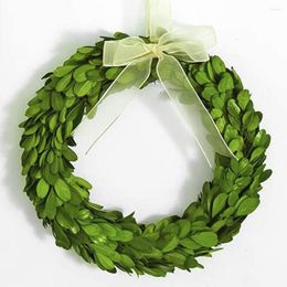 Decorative Flowers Wreath 10inch Preserved Nature Boxwood Home Decor Fresh For Years Rustic Farmhouse Holiday Christmas