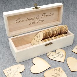 Other Event Party Supplies Personalized Guest Book Rustic Wedding Keepsake Box Alternative Engraved Wooden Wedding Guest Book Drop Box Hearts 230829