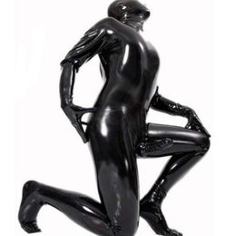 Men's G-Strings Men Male Latex PVC Catsuit Plus Size 3XL Sexy Wetlook Faux Leather Night Club Full Bodysuit Gay Fetish Erotic268n