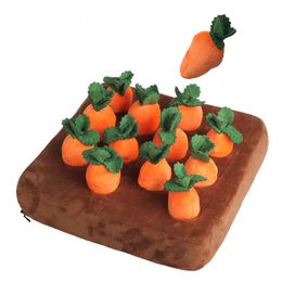 Dog Toys Chews Snuffle Mat for Pet Plush Carrot Toy Innovative Vegetable Field Pull Radish Interactive 230829
