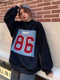 Women's Hoodies Moyizif Women O-neck Long Sleeve Bf Loose Casual Pullovers Korean Fashion Thickend Harajuku Winter Pulls Female Clothes