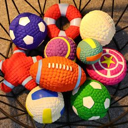 Dog Toys Chews Squeaky Natural Latex Rubber Balls Soft Bouncy Durable for Small Medium Large Dogs Interactive Chew Fetch Play Toy 230829