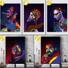 Colourful People Canvas Painting Wall Art Nordic Fashion Posters and Prints Wall Pictures for Living Room Bedroom Bar Decoration Gift For Friend No Frame Wo6