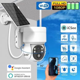 IP Cameras 1080P WIFI Solar Camera PIR Human Detection 4MP Panel PTZ CCTV Wireless Surveillance Rechargeable Battery 230830