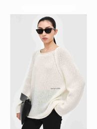 Jaja Early Autumn South African Imported Ultra Young Mohair Skincare Air Feel Curled Loose Lazy Sweater Top