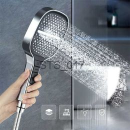 Bathroom Shower Heads 8-Speed Square Shower Head Large Panel Booster Faucet Nozzle Water Saving Piano Adjustable Water Massage Bathroom Shower Head x0830