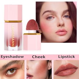 Blush Waterproof Stick Natural Cheek Rouge 14 Colors Silky Smooth Tint Liquid Face Blusher with Sponge Cosmetics 230829