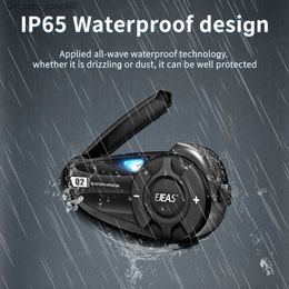 EJEAS Q2 Motorcycle Helmet Headset Intercom Quick Pair Waterproof Bluetooth 5.1 Up to 2 Riders Wireless Interphone Earphone Q230830