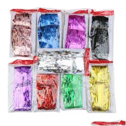 Other Event Party Supplies Metallic Foil Curtain Decoration Fringe Tinsel Backdrop Birthday New Year 1X Drop Delivery Home Garden Fe Dhlaa