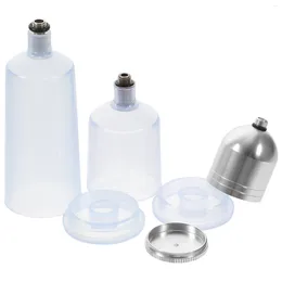 Dinnerware Sets 3 Pcs Airbrush Replacement Pot Bottle Dispenser Clear Container Glass Empty Metal Portion Terrarium