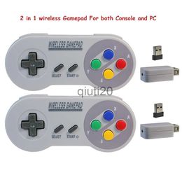 Game Controllers Joysticks Colourful 2 Reciever Wireless 2.4G Game Controller Joypad Joystick Controller for SNES for Classic MINI for PC Windows for Switch x0830