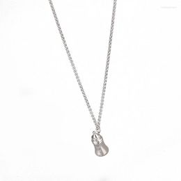 Pendant Necklaces Pacifier Necklace For Women Girls Hip Hop Gold Color Titanium Steel Charm Clavicle Chain Jewelry Gift Wholesale(GN809)