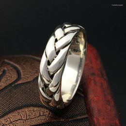 Cluster Rings S925 Sterling Silver Jewellery Handmade Retro Thai Personalised Ring Men 's Style Twist