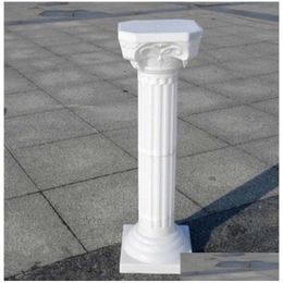 Decorative Flowers Wreaths Upscale Style Roman Columns White Colour Plastic Pillars Road Cited Wedding Props Event Decoration Suppl Ot0Ru