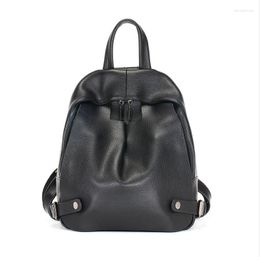 School Bags Backpack Female Cow Skin Korean Version Versatile Backpacks Women Leisure Travelling Daily Use