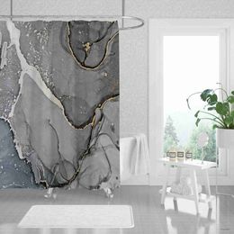 Shower Curtains Luxury Marble Shower Curtain for Bathroom Decoration Waterproof Modern Fabric Bath Creative Curtain With R230831